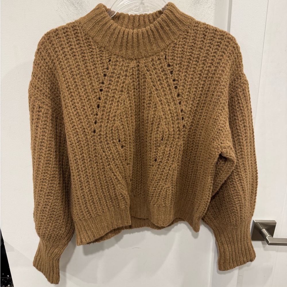 AMO Tan Cowl Neck Sweater